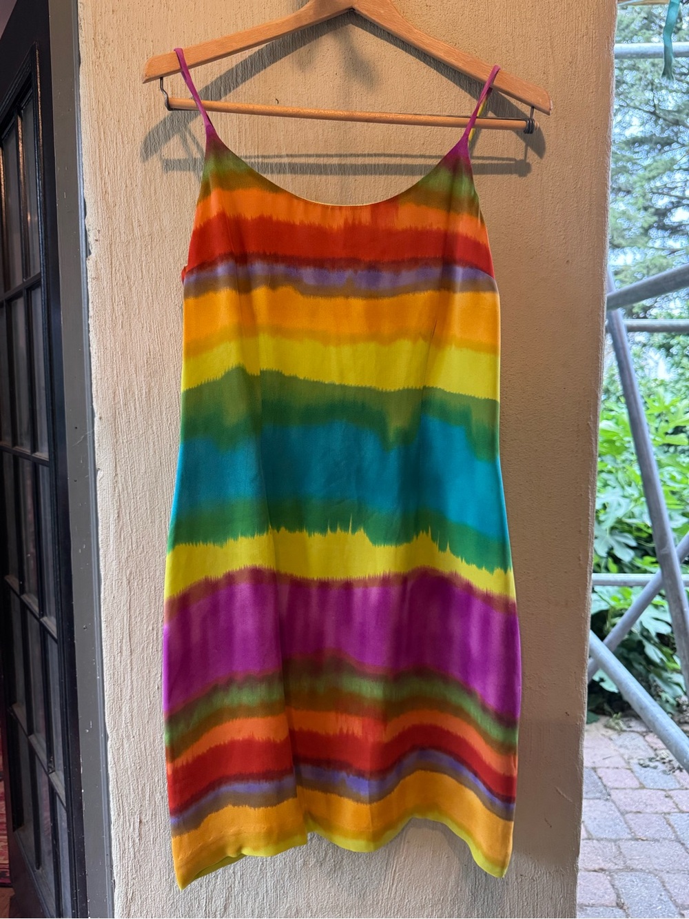 Althuser 100% Silk Rainbow Stripe Vintage Dress